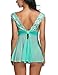 Avidlove Women Lingerie Lace Babydoll Strap Chemise Nightie Mesh Sleepwear Green