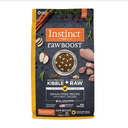 Instinct Raw Boost, Natural Dry Dog Food with Freeze Dried Pieces, High Protein, Grain Free Recipe - Real Chicken, 10 lb. Bag