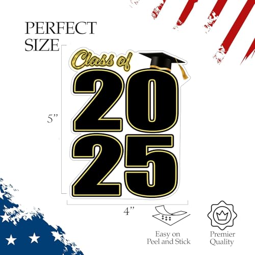 Image of Best Die Cut Congratulations Class of 2025 Graduation Auto Decal Bumper Sticker Vinyl Decal for Car Truck Van RV SUV Window Laptop