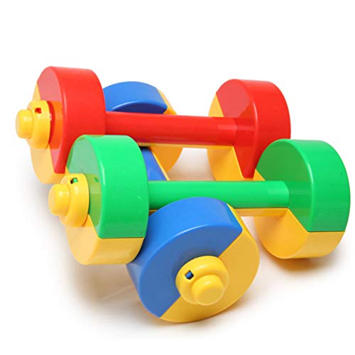 Vosarea 1 Pair Kids Dumbbells Fitness Sport Toy Plastic Dumbbells Hand Weights For Children Kindergarten Sports Equipment Supplies (Random Color) #TOP6