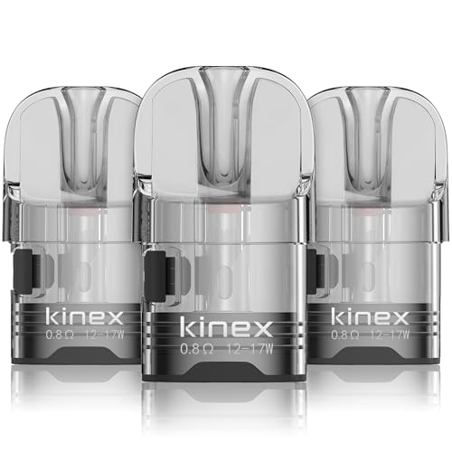 KINEX Replacement Pods 3PCS, Kompatibel mit EVIO M Pro Vape Kit, Empty Cartridge, E Zigaretten Pod-Kartuschen Nikotinfrei (0,8Ohm)