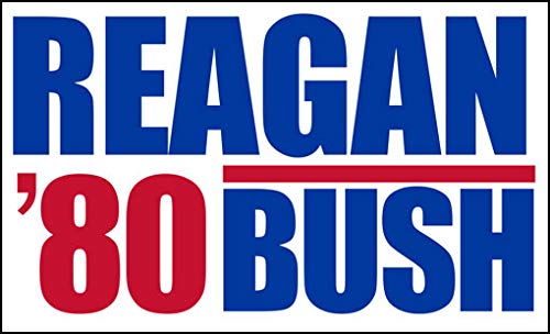 ©︎ 1980 VINTAGE REAGAN FOR PRESIDENT NOW！ Amazon.com - Vintage Reagan Bush 80 Bumper Sticker (Election