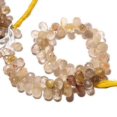 Quartz rutilé doré briolette sans défaut pour réparer vos bijoux ternes