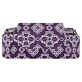 Größe: 42,5 x 15 x 16 cm. Ancient Lavender karierter Kinderwagen-Organizer mit Gurt, Caddy mit Getränkehalter, Handy-Carrito Para