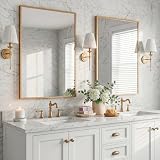 Pocetry 2-Pack 24'x36' Vintage Gold Framed Bathroom Vanity Wall Mirrors