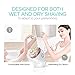 VOGOE Electric Shaver for Women 3D Floating Blade Rotary Razor Hair Remover for Arms, Legs and Underarms Rechargeable Portable and Safe Wet and Dry Use ES300