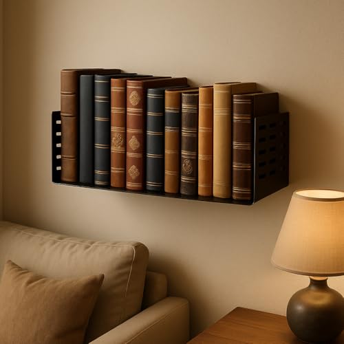 Image of Spillbox Metal Shelf|Storage Rack|Multipurpose Metal Rack|Floating Wall Shelves|Bathroom Shelves|CD /DVD Organizer|Heavy-Duty Storage|Bookshelf |Plant Stand|Lohe Ki Almari- U Shape Shelf(Medium,Black)