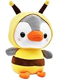 Biene Pinguin Kuscheltier Plüschtier Biene Spielzeug Stofftiere Relaxo Plüschtier Bee Plüsch Spielzeug Pinguinpuppe Bienenplüsch Stofftier Kissen Soft Toy Geschenk für Kinder Mädchen Junge 25 CM