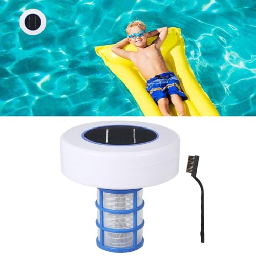 Getdoublerich Ionizador solar para piscina con ánodo de cobre de 230 g, purificador de agua flotante para spa y estanques, control sin productos químicos