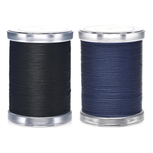 Image of Selric 300Yards Extra Strong Bonded Nylon Thread - Black and Navy Blue
