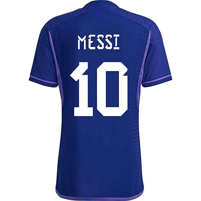 Image of Football Soccer Barce Messi 10 Jersey Set Football T-Shirt with Black Shorts (Kid's, Boy's & Men's)