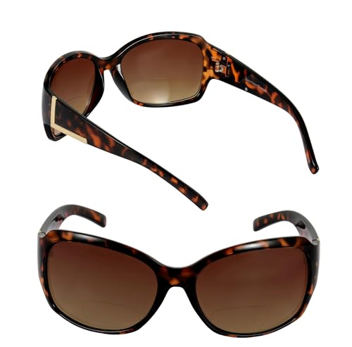 Bifocal Sunglasses 'The Fashionista' Women's Designer Outdoor Reading Glasses with UV400 Protection (2 Pack)