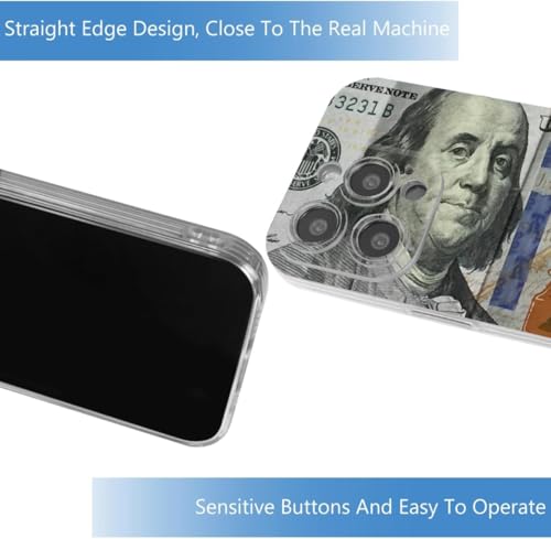 Coque iPhone 17 Pro Max silicone souple motif billet 100 dollars