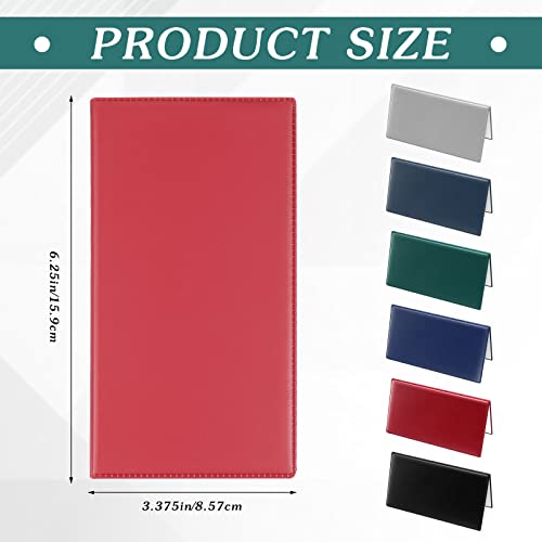 Image of Geyoga 6 Pcs Vinyl Checkbook Cover Personal Top Tear Checkbook Cover Holder Vinyl Check Holder for Men Women(Classic Color)