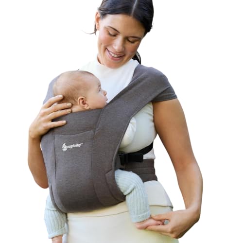 Image of Ergobaby Embrace Newborn Baby Carrier, Soft, Cosy & Lightweight Carrier, Ergonomic Head & Neck Support, Adjustable Waistbelt & Cross Straps, 2 Carry Positions 3-11 Kgs, 0-12 Months