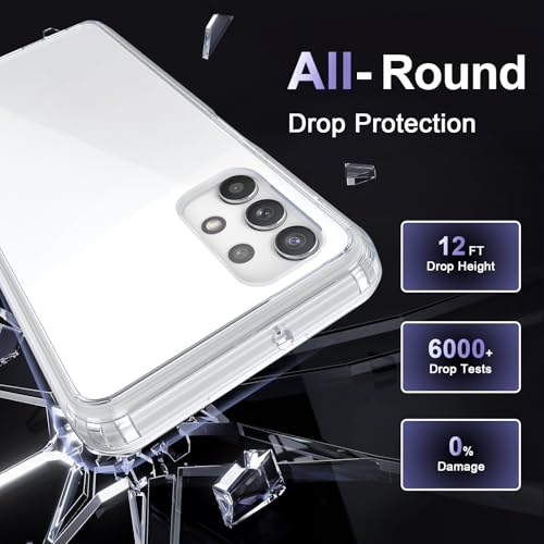 Image of Case for Samsung Galaxy A32 5G, Military Grade Drop Protection Phone Case, Yellowing Resistant, Anti-Scratch Hard PC Back, Shockproof Hard Ultra-Thin Protective Cover, Clear