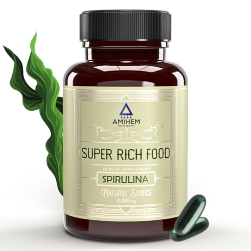 Image of Spirulina Capsules 1000mg Per Serving | Supports Gut Health, Eye Health, Energy, Endurance & Immunity | 30 Capsules | Pack of 1