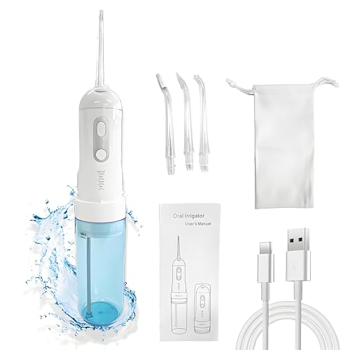 WANVISLIN ウォーターデンタルフロッサーピック 歯用 コードレス ポータブル 口腔洗浄器 200ml 充電式 家庭 旅行 パワーフロッサー 4つのモード IPX7 防水電気ウォーターフロッサー 歯用