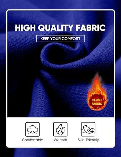 Image of JMIERR Mens Fleece Lined Hoodie Pullover Drawstring Pocket Winter Warm | Cozy fleece-lined pullover, adjustable drawstring hood, kangaroo pocket, regular fit, machine wash
