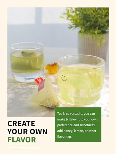 Image of TeeLux Genmaicha Tea Bags, Sencha Green Tea with Brown Rice & Matcha, 60ct