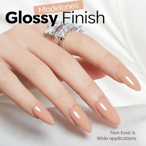 Image of modelones Nude Gel Nail Polish 15ML, Hema Free Summer Pastel Soak-Off UV Gel Polish - 28+Days Long-Lasting Nail Art DIY Manicure Kit Home Salon Women Gifts