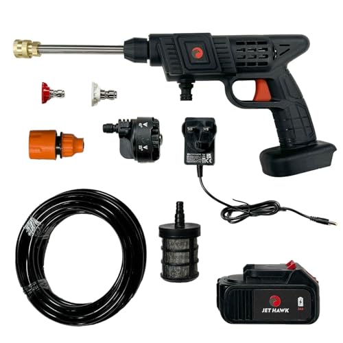 Jet Hawk – Portable Cordless High-Pressure Washer As Seen on High Street TV - Use Any Water Source...