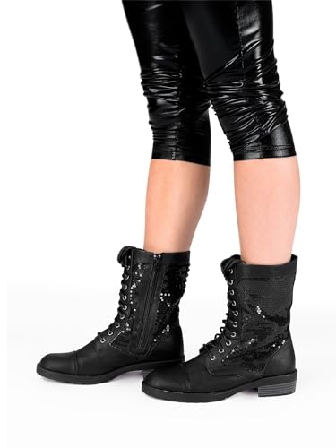 Girls Combat Boot,SWAGCBLK04.0,Black,04.03