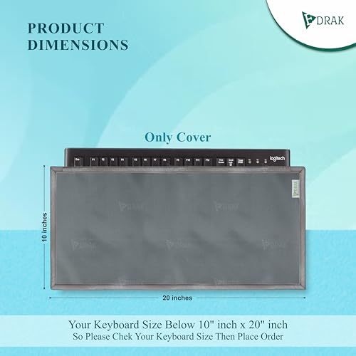 Image of EDRAK Keyboard Dust Productive Bag Case Sleeve Pouch for UniversalKeyboard, Logitech /Razer /Das /Havit /Apple Magic Keyboard Protector, Wireless /Wire Computer /Gaming PCKeyboard Dust Cover KC1(Grey)