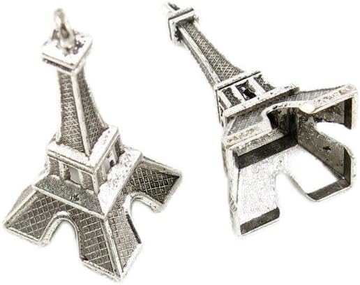 Wholesale Supplies Ancient Silver Fashion Jewelry Making Charms Findings W-A1016 Paris Tower Pendant Craft DIY Vintage Alloys Necklace Bulk Supply Accessoires