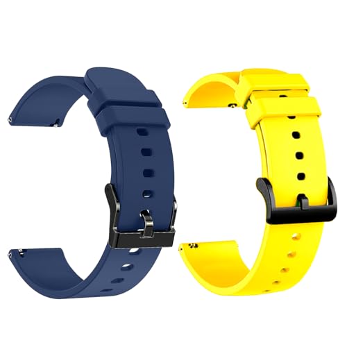 Image of IIK COLLECTION 22mm Silicone Strap for Smart Watches | Combo Pack Compatible With Noise, Fireboltt, Boat Xtend, Pebble, Boat Flash, Noise Color Fit, Ultra Smart Watch & All Watches
