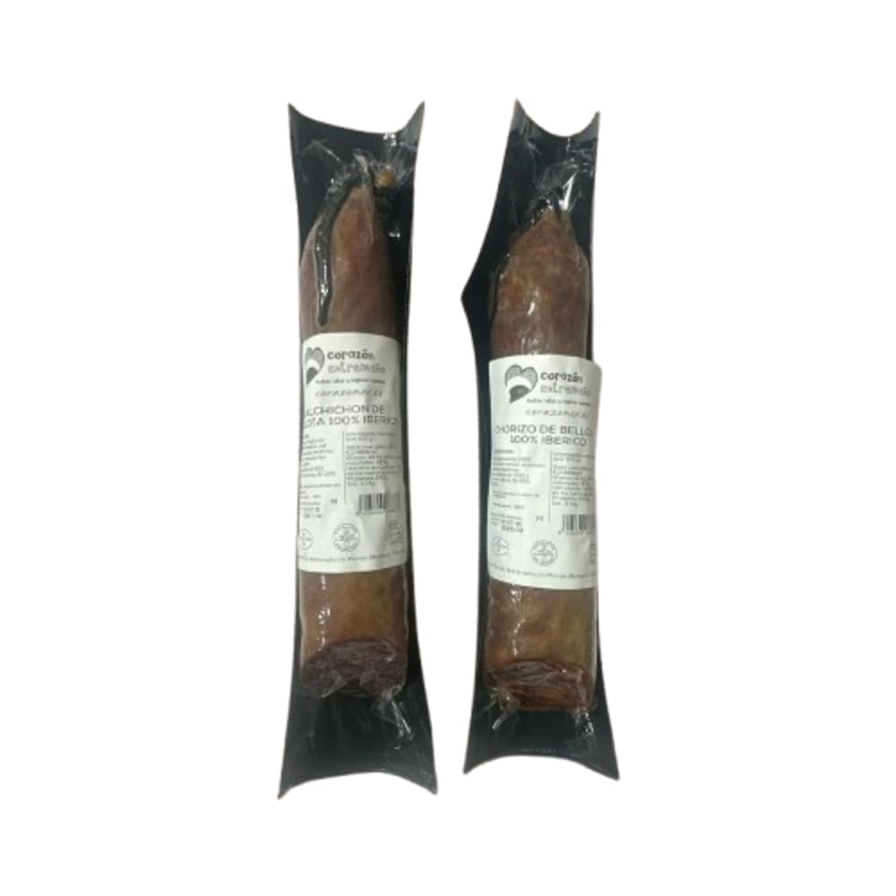 Cesta Gourmet Empresas incluye Caña Lomo Ibérico Salchichón y Chorizo Ibérico Bellota 100% Loncheado Jamón Ibérico Quesos Curados Vinos Tinto y Blanco Aceite O.V.E. Crema de Queso CORAZON EXTREMEÑO