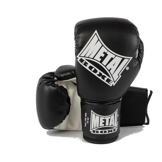 Metal Boxe Boxhandschuhe, Schwarz (Noir), 10 oz