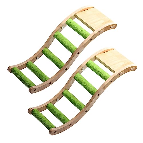 Mikikit 2Pcs Parrot Climbing Ladder Plaything for Budgerigars Lovebirds and Birds Bird Cage Accessories for Fun and Exercise