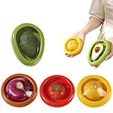 JHXhhthongtong 4 Stück Obst-Gemüse-Sparer, Anti-Oxidations-Aufbewahrungsbox, Fruit Storage Containers, Avocado Aufbewahrung, Wiederverwendbarer Silikon-Lebensmittelbehälter, Für Lagerung Obst Gemüse