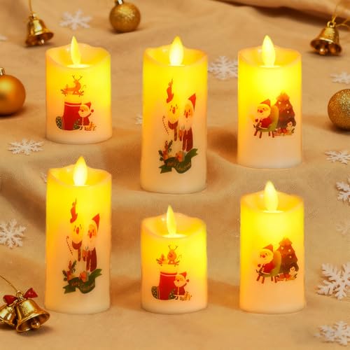 GAROMIA Weihnachtsdeko LED Kerzen 6 Stück Weihnachtskerzen LED Kerzen...