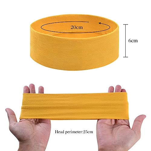 URAQT Haarband Damen,6 Stück Stirnbänder Einfarbig, Haarreifen Headwrap Turban, Elastische Headbands Bandana Vintage für Alltag Yoga Sport – Bild 3