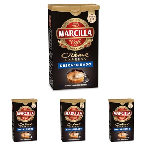 Marcilla Café Molido Crème Express Descafeinado Mezcla 200 g (Paquete de 4)