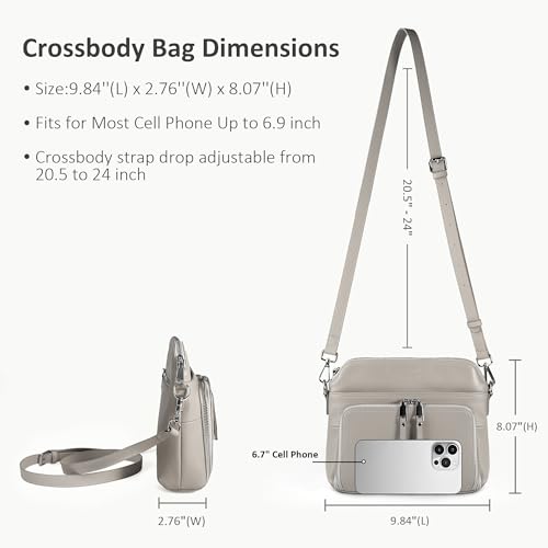 Image of befen Genuine Leather Crossbody Purses for Women, Women's Small Crossbody Shoulder Bag with Built in RFID Wallet