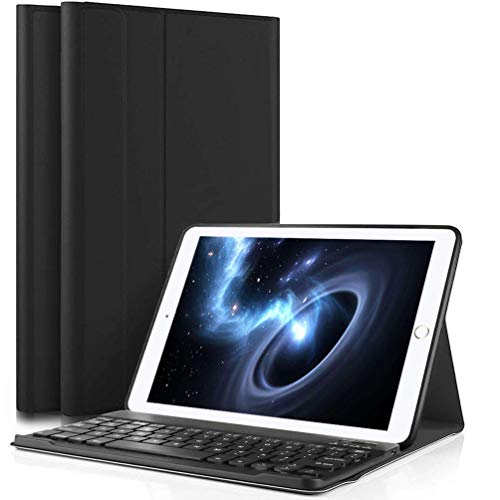 iPad Air 10.5" (3rd Gen) 2019 & iPad Pro 10.5" 2017 Keyboard Case, Upworld Ultra-Slim Lightweight Front Support Stand PU Cover Case with Magnetically Detachable Removable Wireless Keyboard(Black)