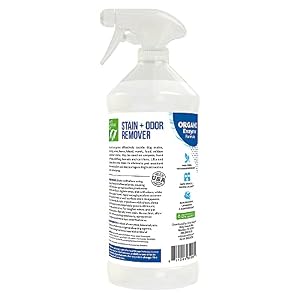 Only Natural Pet Enzyme Powered Stain Odor Eliminator Professional Pet Urine Pee Cleaner Deodorizer For Dogs Hardwood Floors Carpets Upholstery Fresh Mandarin Orange Green Tea Scent 32Floz