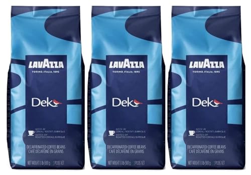 Lavazza Dek Decaffeinated Coffee Beans 500g (Pack of 3, Total 1.5kg) - Rich Espresso Flavor