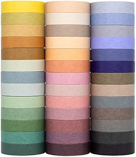Morandi Washi Tape Set 39 Rolls, Colorful Masking Tape Adhesive Tape for DIY Crafts, Bullet Journals, Planners, Scrapbooking, (Nature Color 39)