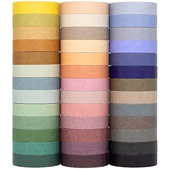 MOOKER 39 Rolls Washi Tape Set - Morandi Colored Masking Tape, 10mm