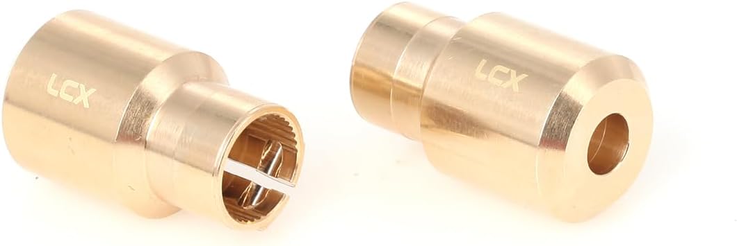 LCX Racing 1/10th RC Crawler Car CNC Machined Brass AR44 Rear Straight Axle Adapter Brass Rear Lock Out 56g/pcs Weight for Axial SCX10 II 90046 90047, Upgrades Parts Accessories