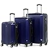 FERGÉ 3-delige koffer-set Reisbagage CANNES premium harde spinner premium bagage-koffer blauw