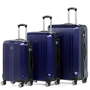 FERGÉ 3-delige koffer-set Reisbagage CANNES premium harde spinner premium bagage-koffer blauw