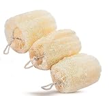 Juego de 3 esponjas egipcias de Luffa Loffa Lofa Loofa, 100% natural, orgánica, para baño de belleza, cuerpo de baño de lujo, calidad premium para exfoliar tu piel