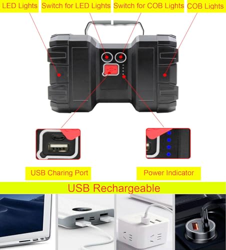 Lampe torche LED rechargeable 13000 lm avec batterie grande capacité - 7