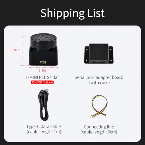 Image of Yahboom Lidar Range Sensor Supports 360 Scanning Detection, Compatible with ROS 1 /2,Raspberry Pi,、Jetson /RDK Series Robots to Realize Lidar Mapping Navigation (25M)