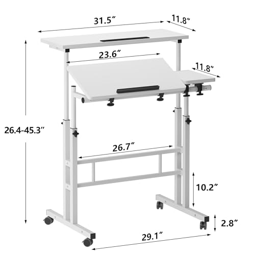 Mesa ajustable para laptop SogesHome 31.5 pulgadas blanca miniatura 3